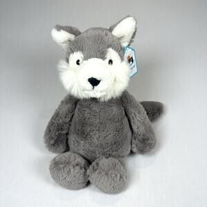 Jellycat Bashful Wolf - NWT Retired - Rare Stuffed Animal